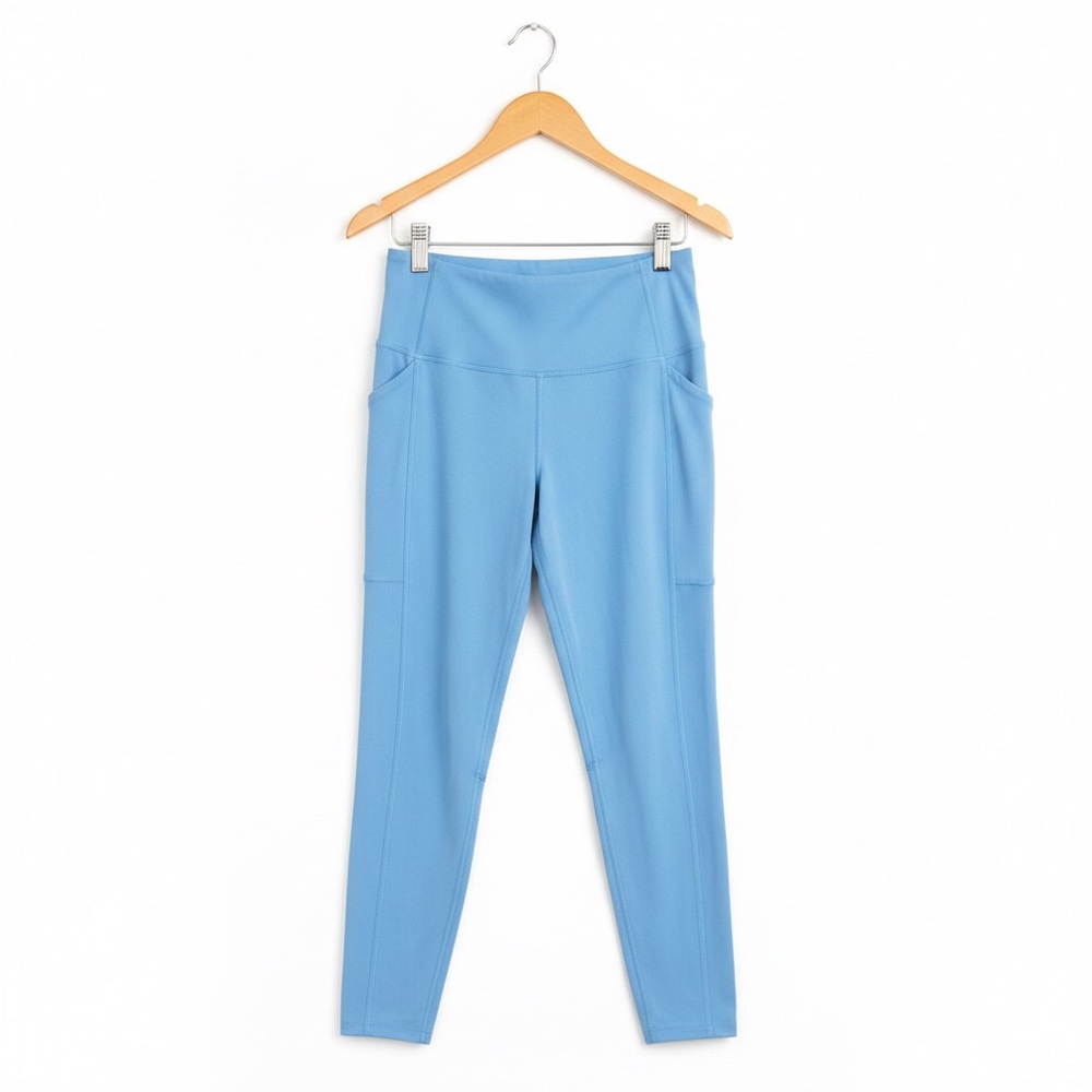 Girlfriend Collective 7/8 Ankle Sky Blue High-Waisted Leggings Women’s Size M